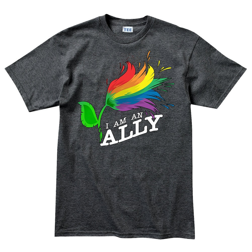 Mens I Am An Ally Pride Gay Lesbian Bisexual LGBT Diversity T shirt Tee Top T-shirt