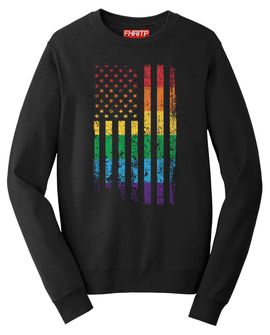 America USA Rainbow Pride Flag LGBT Rights Sweatshirt