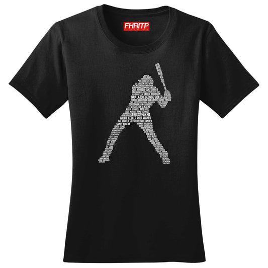 Ladies Baseball Player Legends Pitcher Catcher Tribute T shirt Tee Top T-shirt