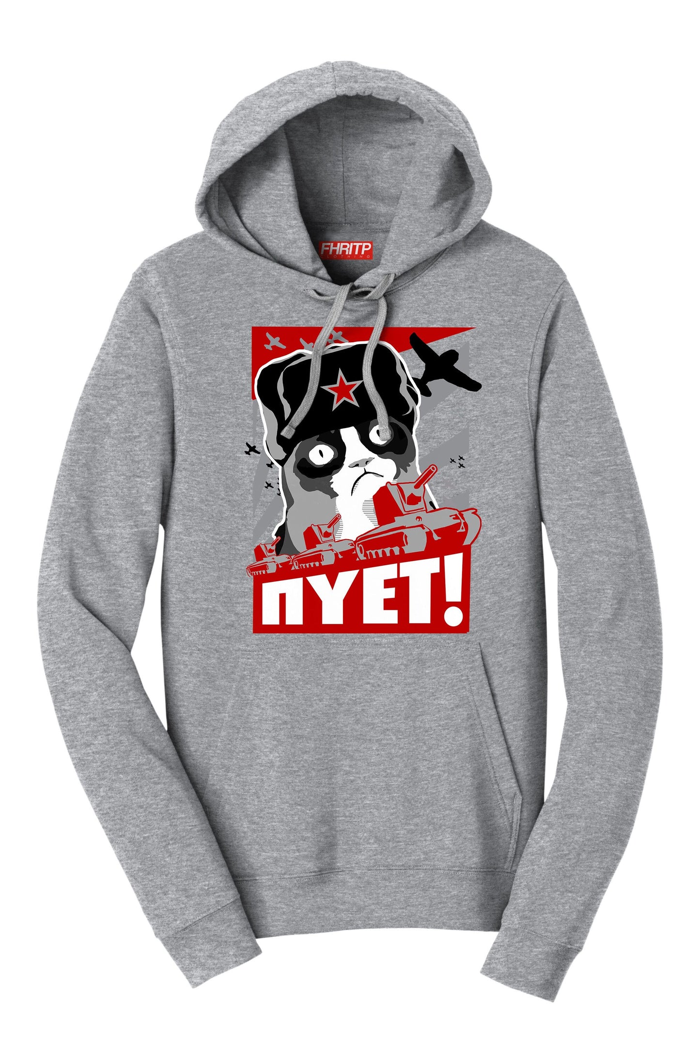 Grumpy Russian Cat NIET NOPE Funny Meme Hoodie