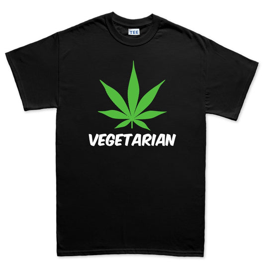 Mens Vegetarian Weed Vegan Funny Parody T shirt Tee Top T-shirt