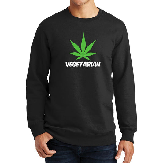 Vegetarian Weed Vegan Funny Parody Sweatshirt