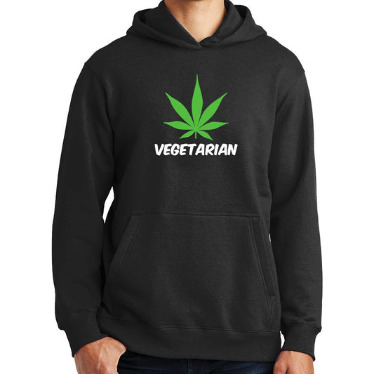 Vegetarian Weed Vegan Funny Parody Hoodie