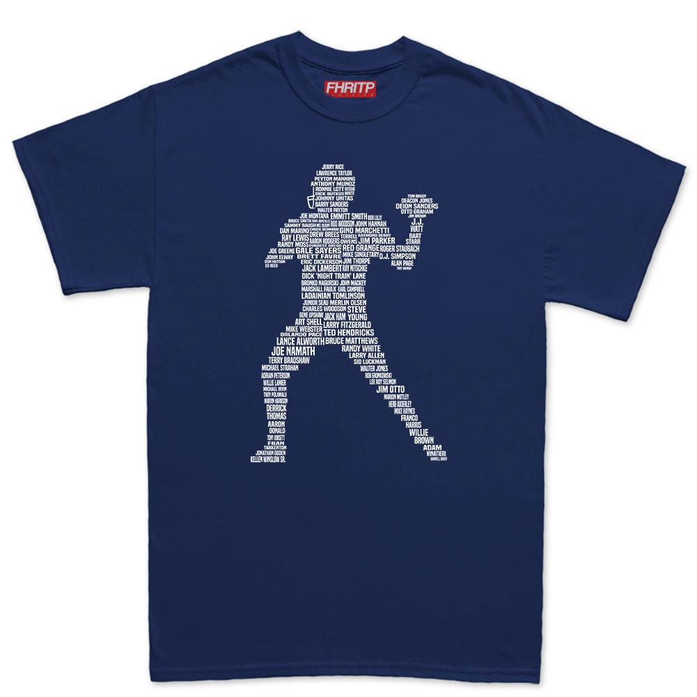 Mens American Football Player Grid Iron Legends Tribute T shirt Tee Top T-shirt