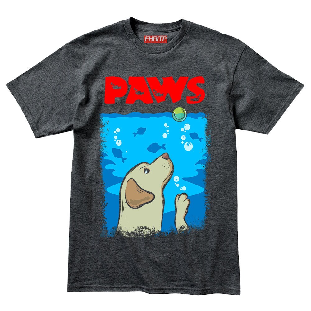 Jaws Paws Dog Labrador Retriever Movie Poster Parody Mens T shirt Tee Top T-shirt