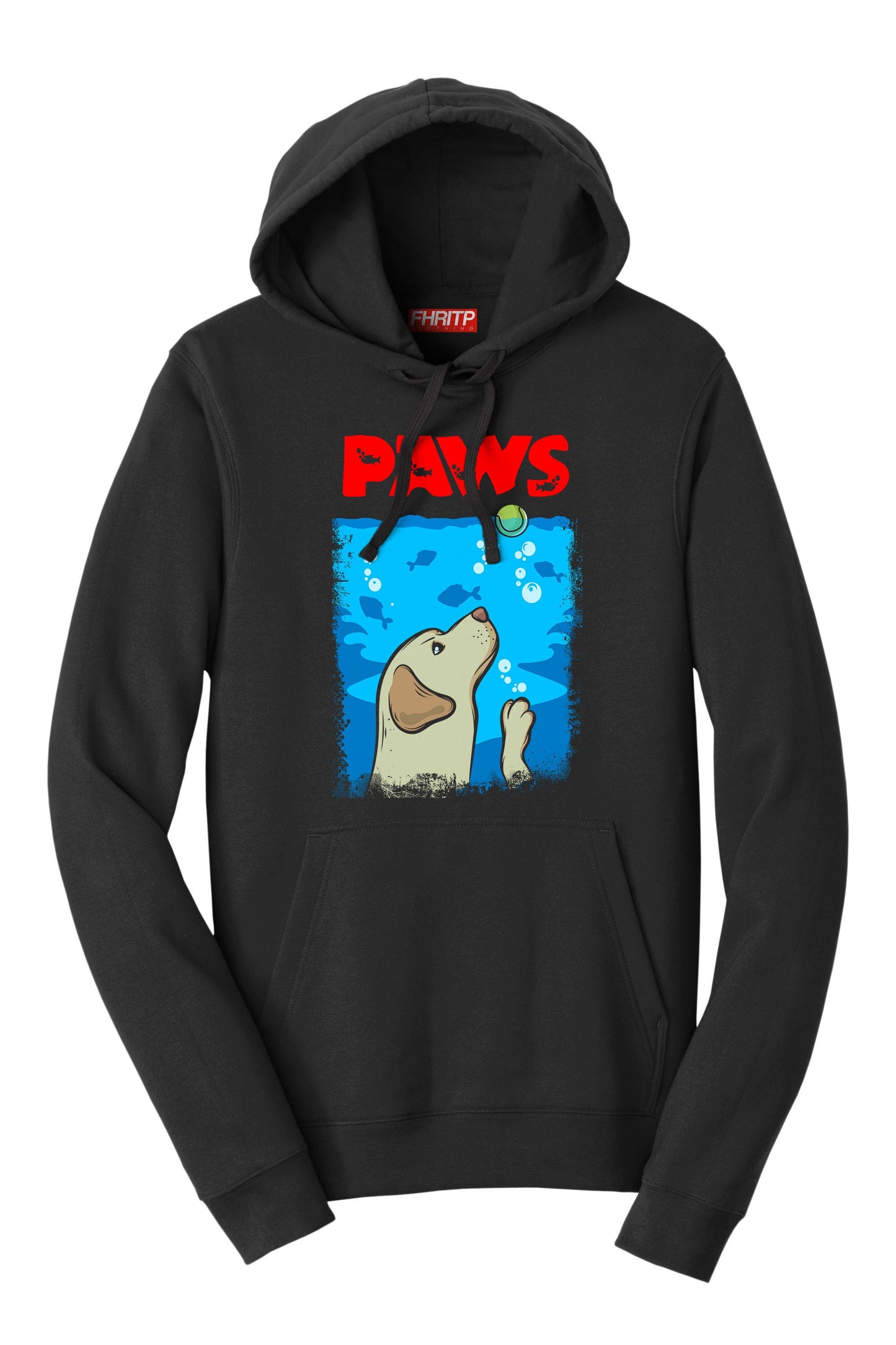 Paws Dog Labrador Retriever Jaws Movie Poster Parody Hoodie