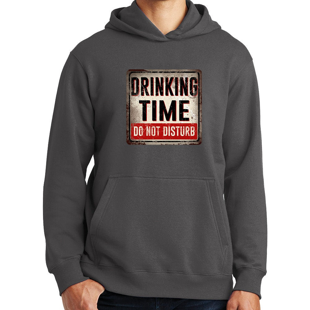 Drinking Time Do Not Disturb Wine Beer Pub Sign Hoodie