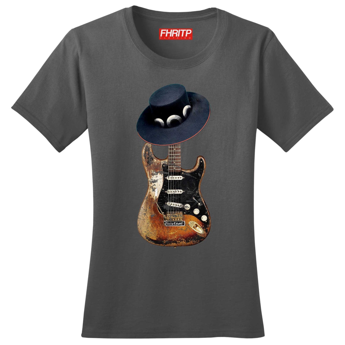 Ladies Stevie Ray Tribute Number One Guitar SRV 1959 American Blues Music T shirt Tee Top T-shirt