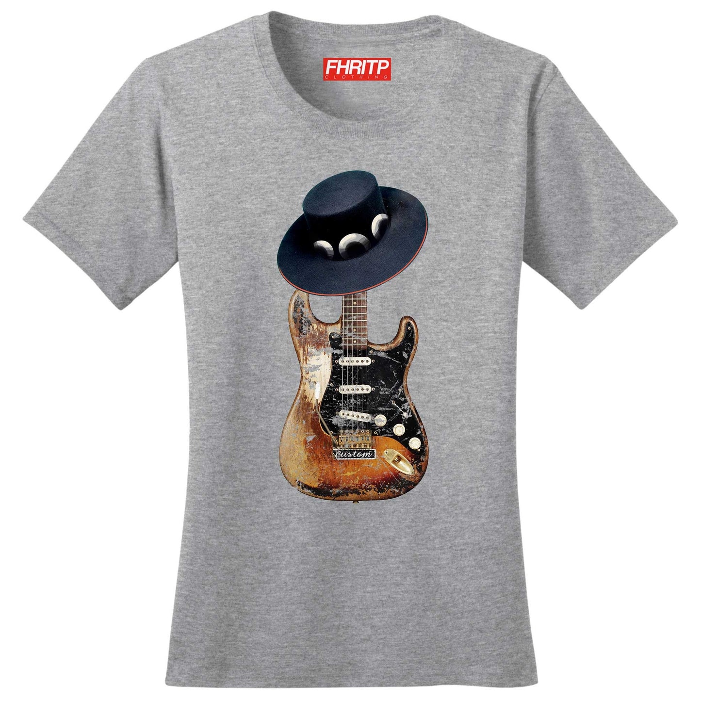 Ladies Stevie Ray Tribute Number One Guitar SRV 1959 American Blues Music T shirt Tee Top T-shirt