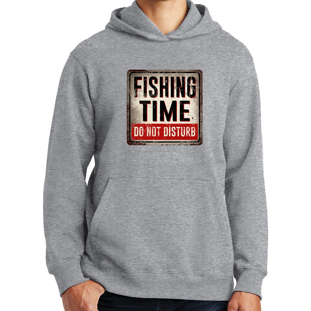 Fishing Time Do Not Disturb Warning Sign Hoodie