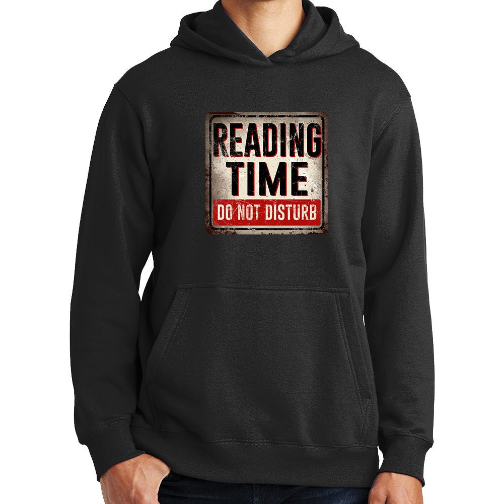 Reading Time Do Not Disturb Book Warning Sign Hoodie