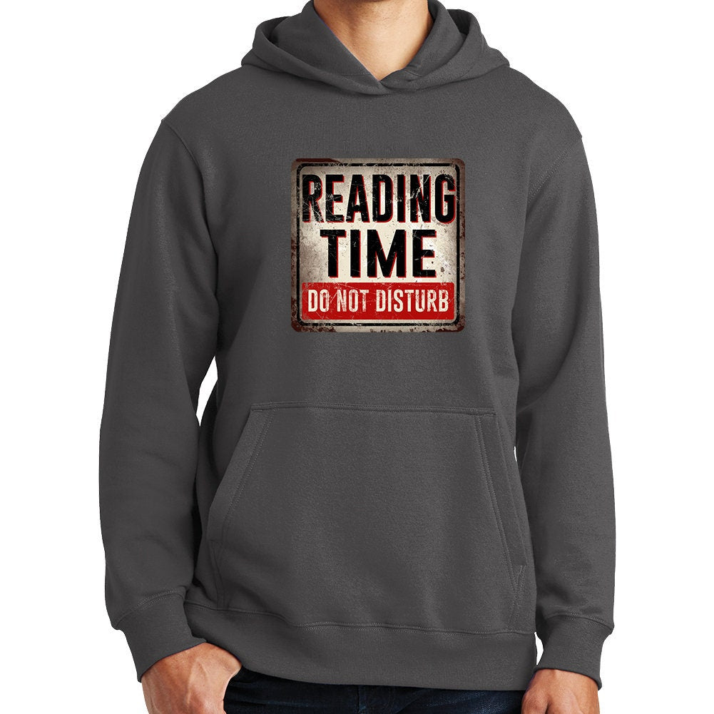 Reading Time Do Not Disturb Book Warning Sign Hoodie