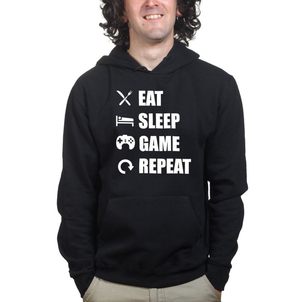 Eat Sleep Game Repeat Funny Gamer Gaming Hoodie