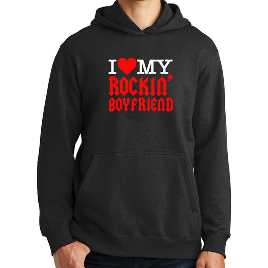 I Love My Rockin' Boyfriend Rock Metal Guitar Hoodie