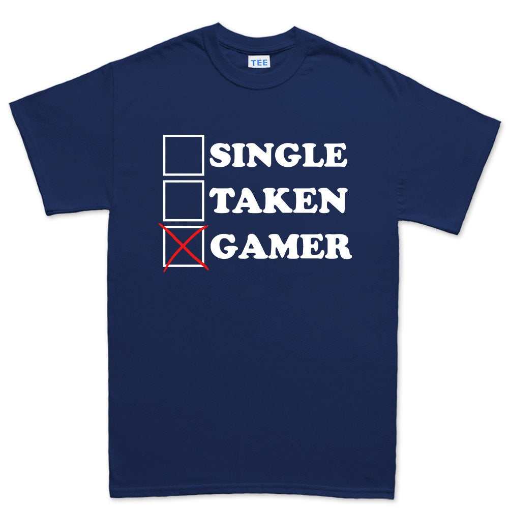 Mens Single Taken Gamer Funny Gaming T shirt Tee Top T-shirt