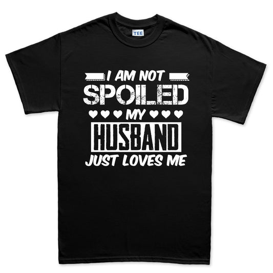 Mens Not Spoiled Husband Loves Me LGBT Valentine T shirt Tee Top T-shirt