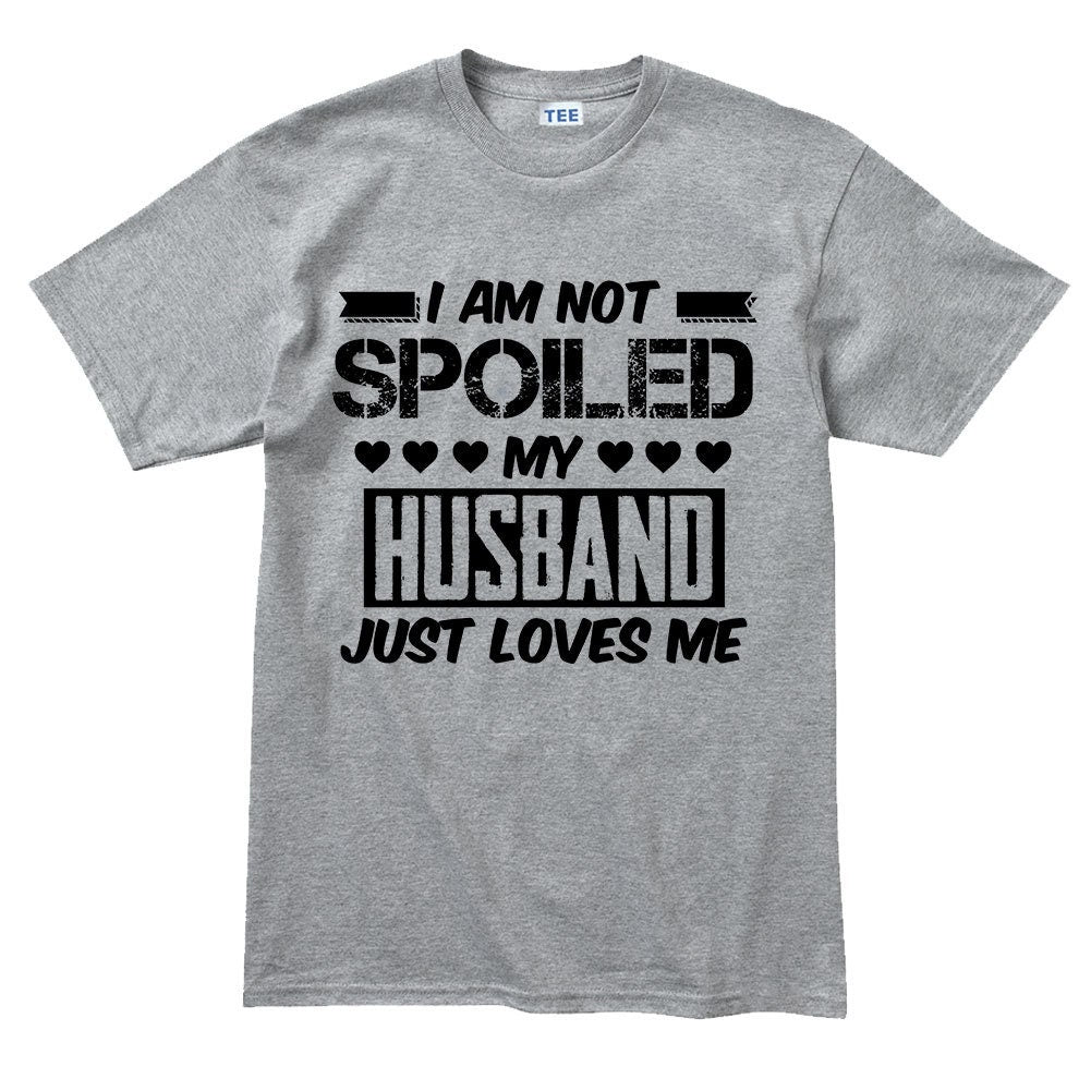 Mens Not Spoiled Husband Loves Me LGBT Valentine T shirt Tee Top T-shirt