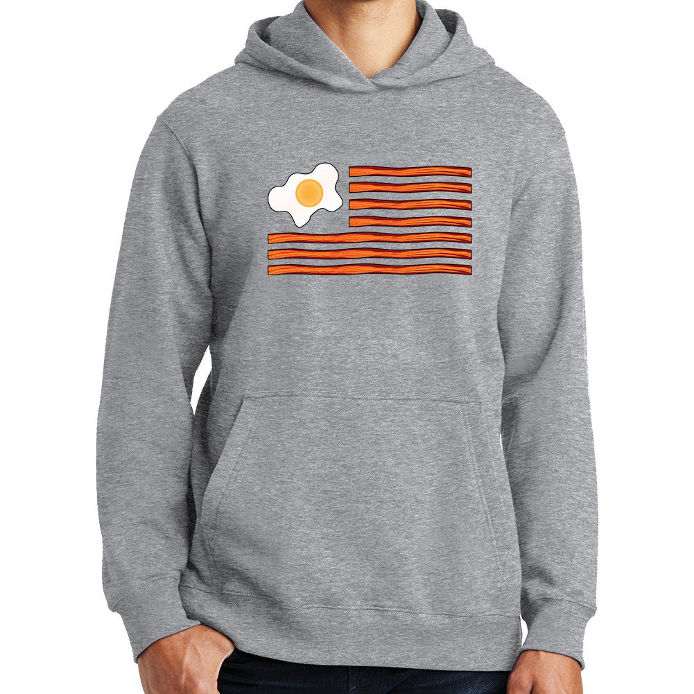 American Bacon USA Flag Funny Food Joke Poof Hoodie