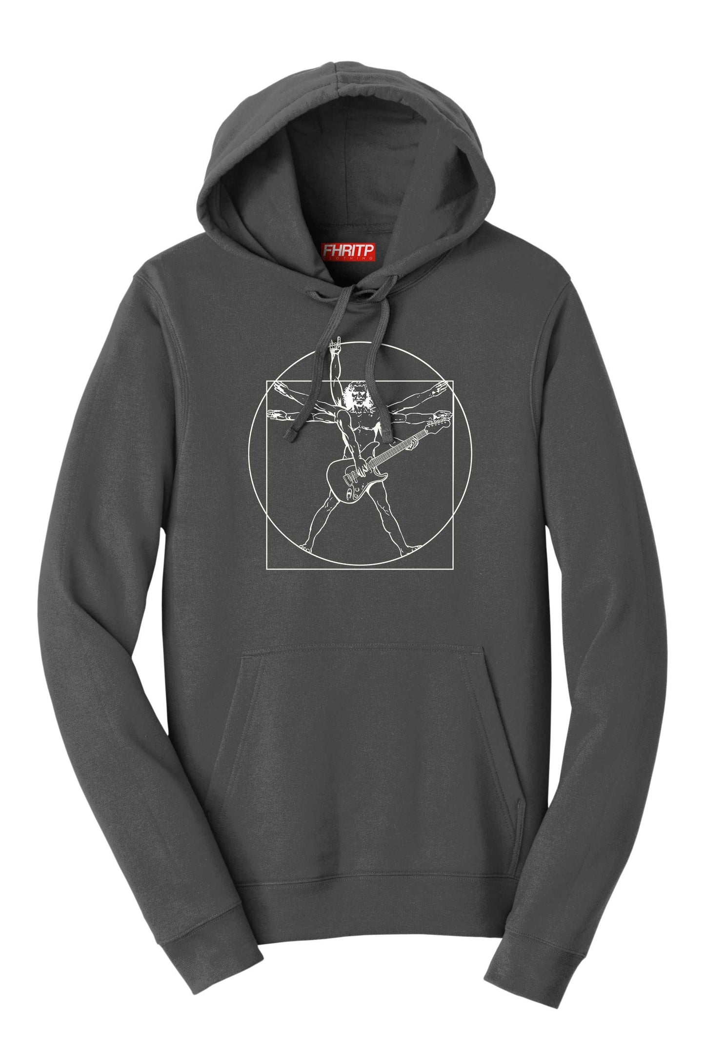 Vitruvian Guitarist  Guitar Funny Spoof Da Vinci Hoodie