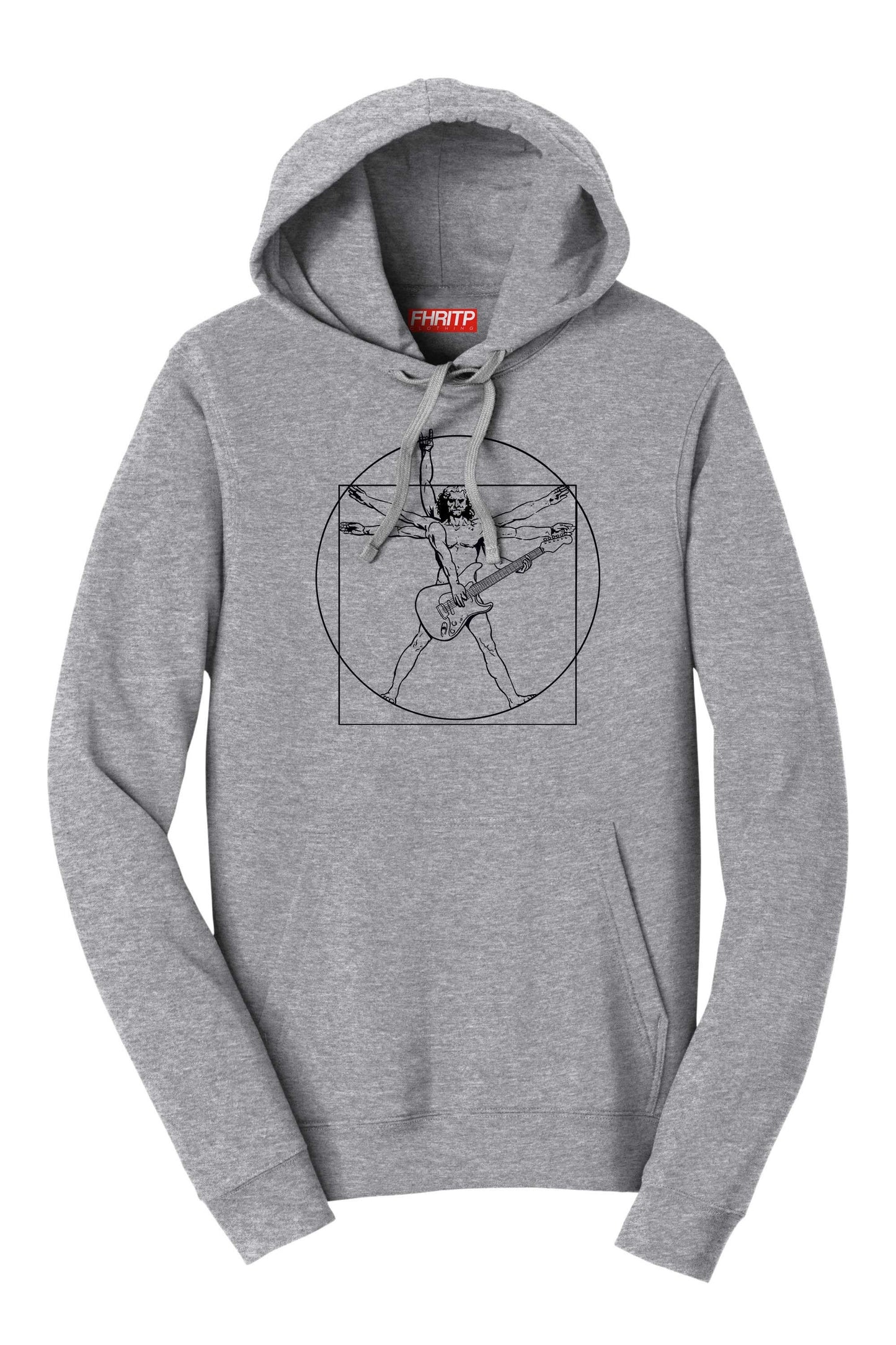 Vitruvian Guitarist  Guitar Funny Spoof Da Vinci Hoodie