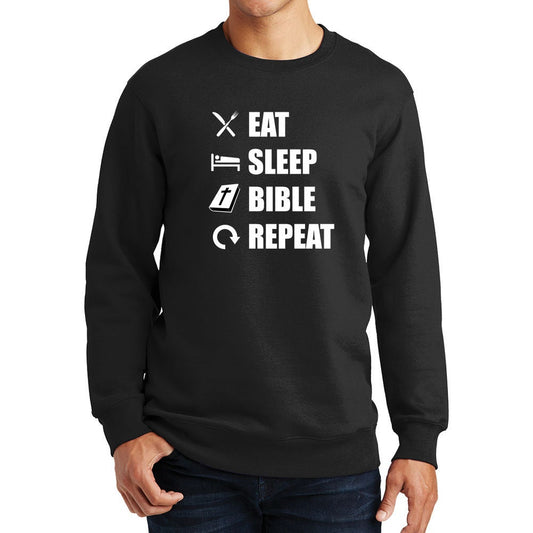 Eat Sleep Bible Repeat Funny Religious Christian Sweatshirt