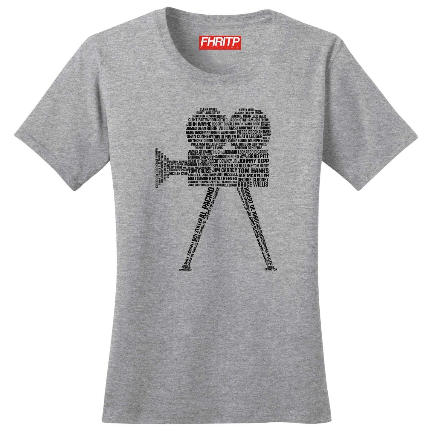 Ladies Movie Actor Film Star Legends Camera Tribute T shirt Tee Top T-shirt