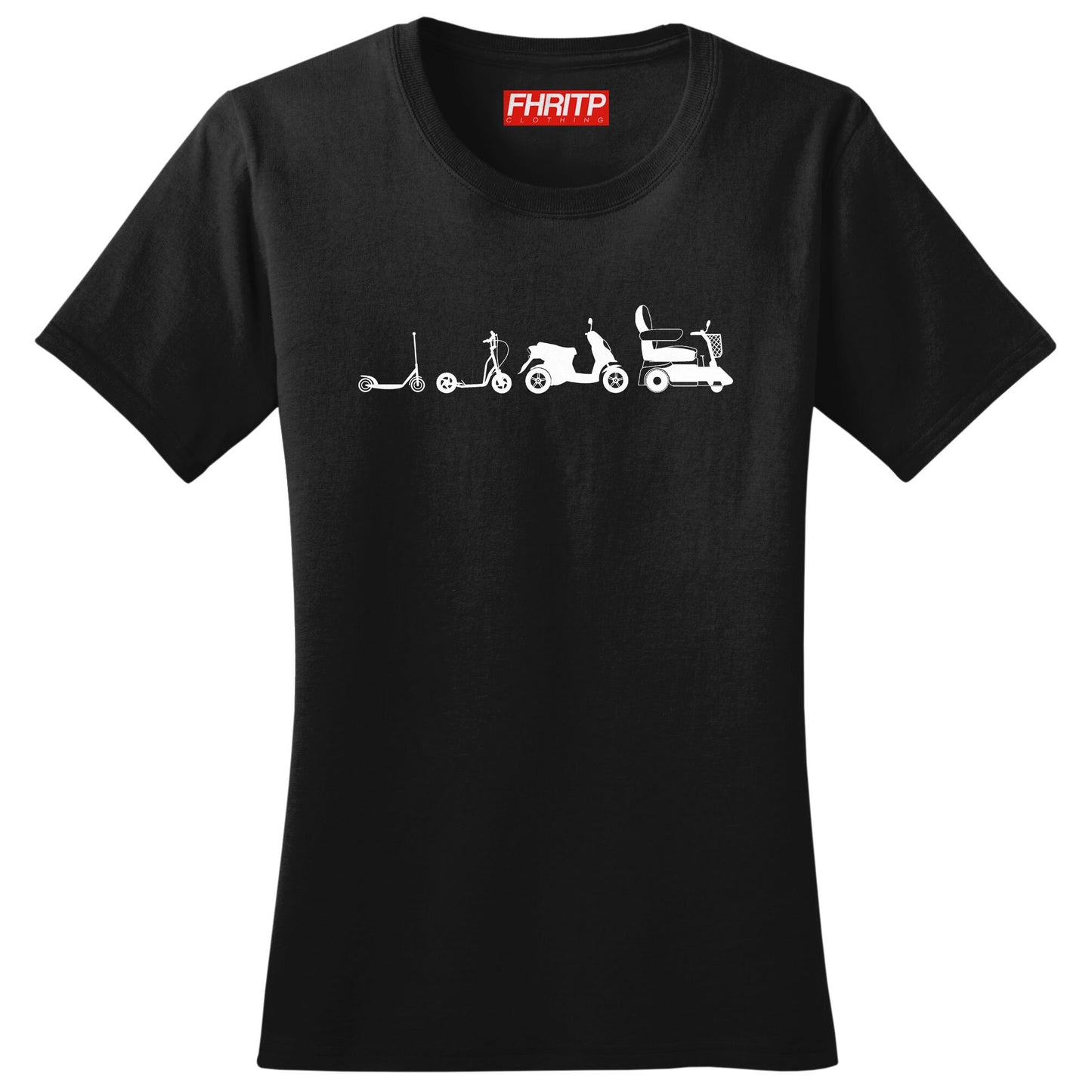 Ladies Scooter Evolution Moped Mobility Disability Scooters T shirt Tee Top T-shirt