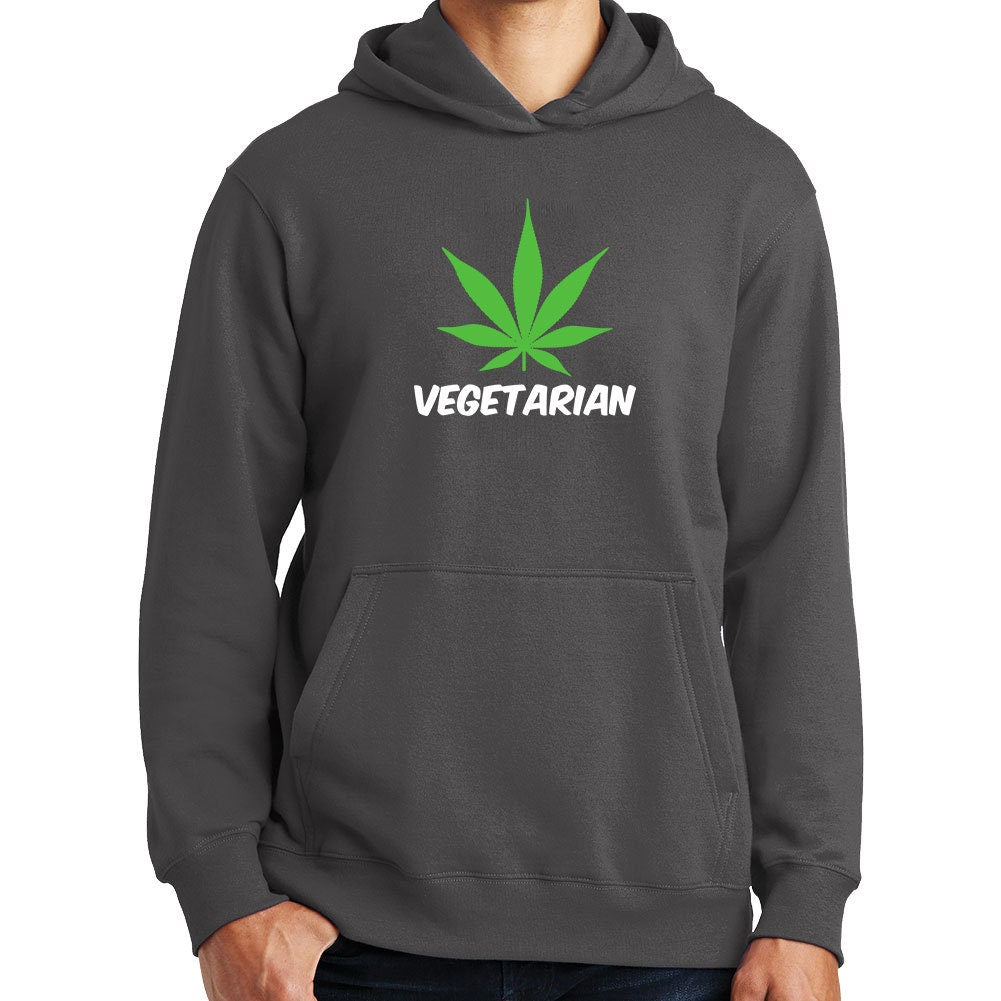 Vegetarian Weed Vegan Funny Parody Hoodie