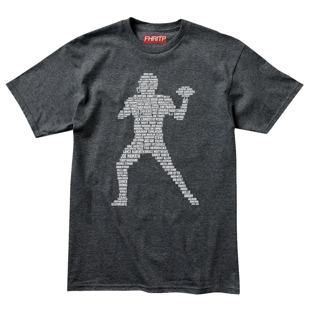 Mens American Football Player Grid Iron Legends Tribute T shirt Tee Top T-shirt