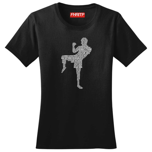 Ladies MMA Fighting Fighter Legends Tribute T shirt Tee Top T-shirt