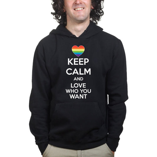 Keep Calm Love Who You Want LGBTQ Valentine Hoodie