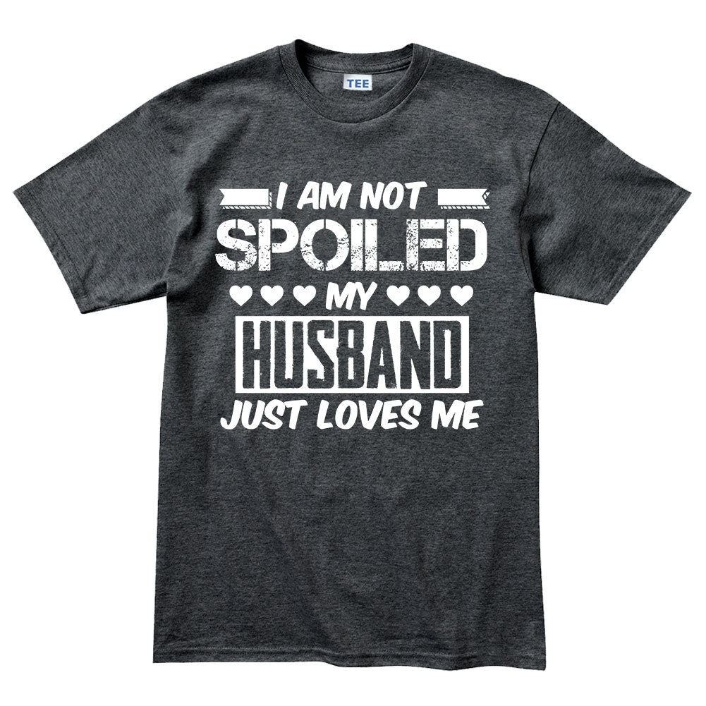 Mens Not Spoiled Husband Loves Me LGBT Valentine T shirt Tee Top T-shirt