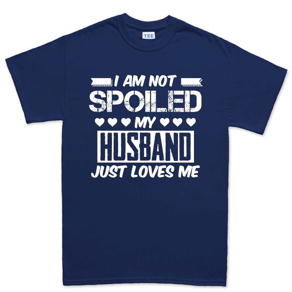 Mens Not Spoiled Husband Loves Me LGBT Valentine T shirt Tee Top T-shirt