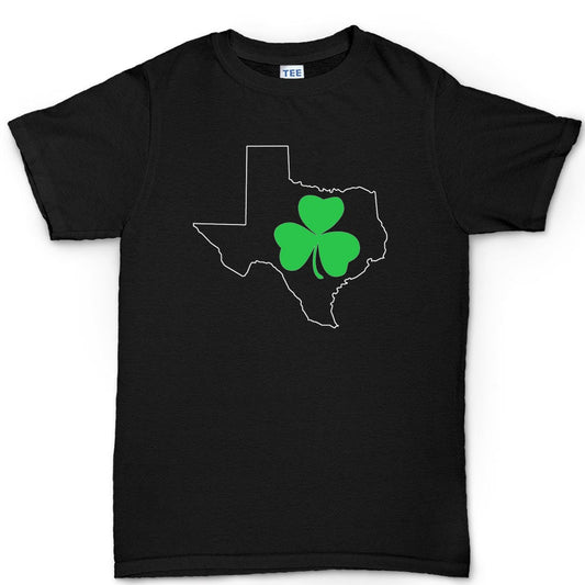 Mens Irish Texas Paddys Day Shamrock Ireland Texan Spoof Shamrock T shirt Tee Top T-shirt