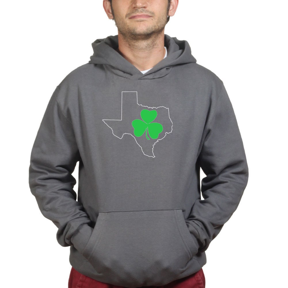 Irish Texas Paddys Day Shamrock Ireland Texan Spoof Shamrock Hoodie
