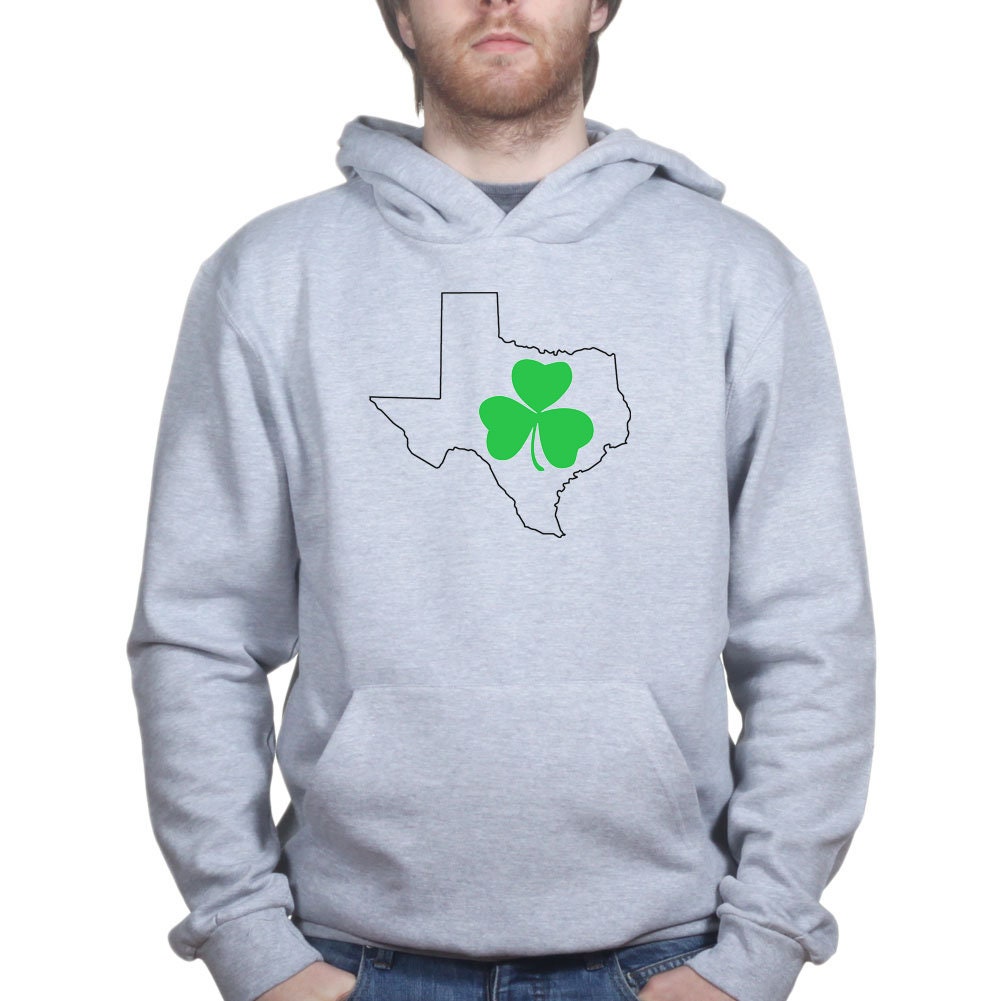 Irish Texas Paddys Day Shamrock Ireland Texan Spoof Shamrock Hoodie