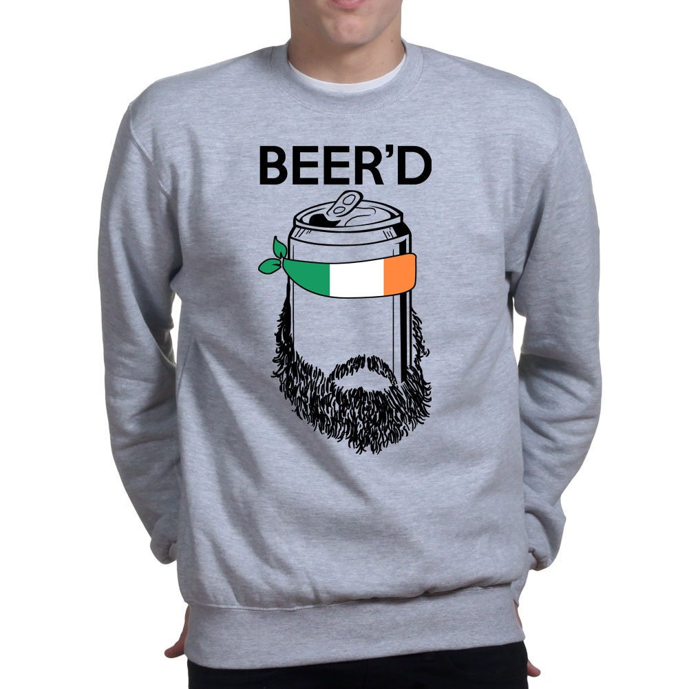 Beer'D Beard Irish Beer St Patrick's Paddy's Day Ireland Shamrock Sweatshirt