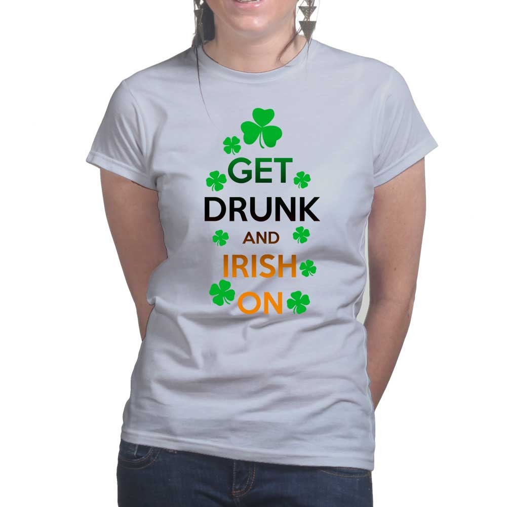 Womans Keep Calm Drunk Irish On Leprechaun Patrick's Day Paddy Ireland Funny T shirt Tee Top T-shirt