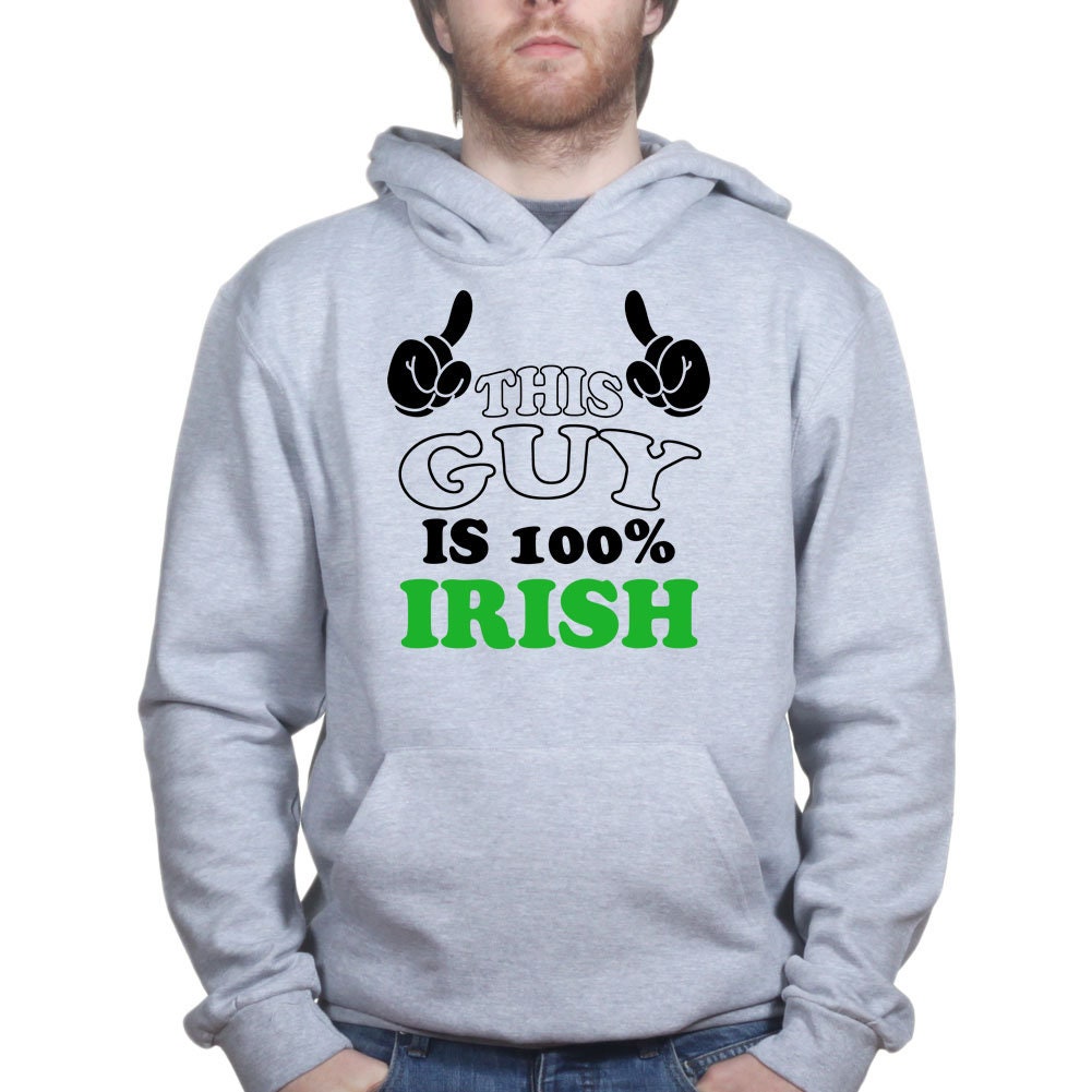 100% Irish Guy Leprechaun Shamrock Clover Paddys Patricks Day Hoodie