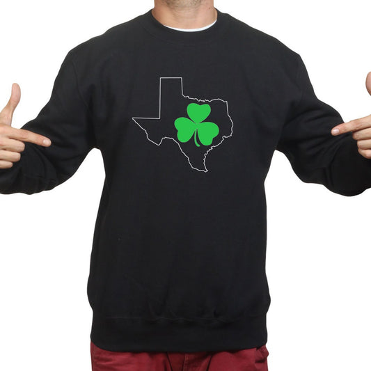Irish Texas Paddys Day Shamrock Ireland Texan Spoof Shamrock Sweatshirt