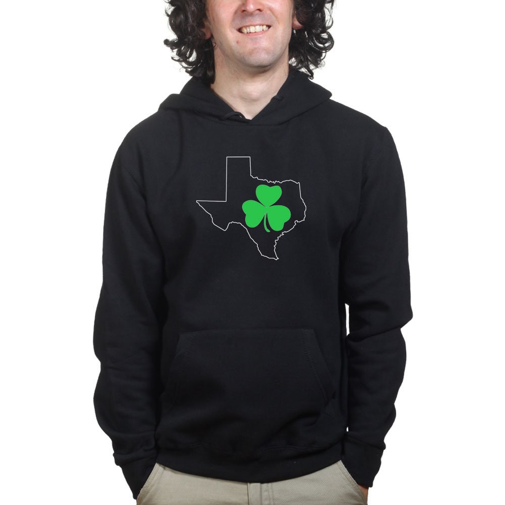 Irish Texas Paddys Day Shamrock Ireland Texan Spoof Shamrock Hoodie