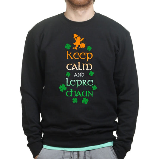 Keep Calm Leprechaun St Patrick Paddys Day Irish Ireland Sweatshirt