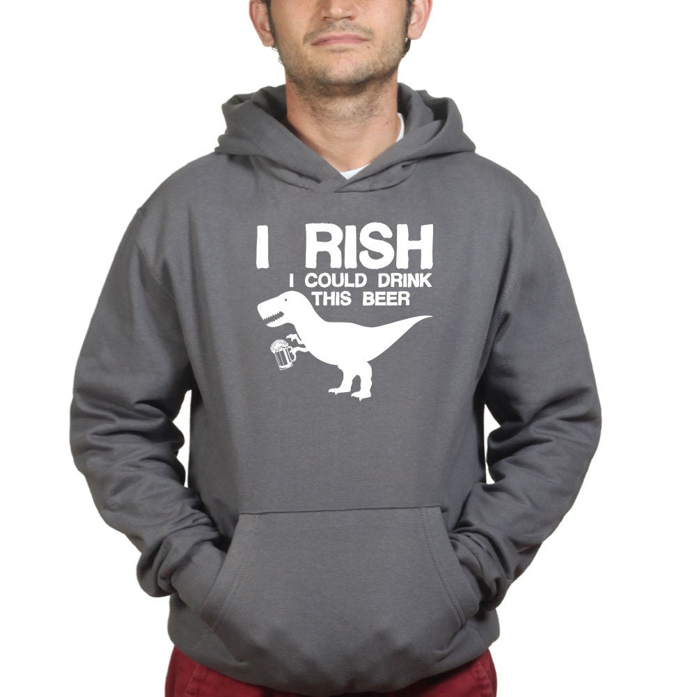 I Rish Irish T-Rex Beer St Patrick's Day Shamrock Ireland Hoodie