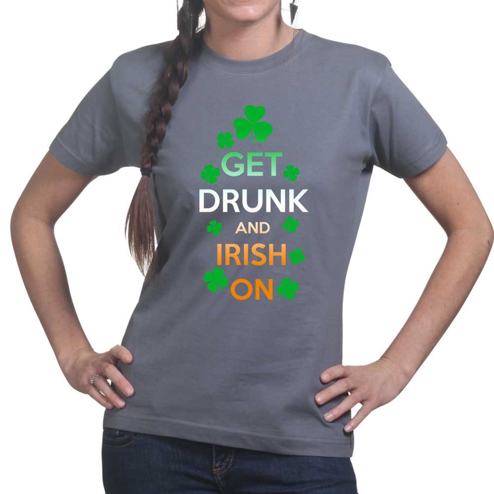 Womans Keep Calm Drunk Irish On Leprechaun Patrick's Day Paddy Ireland Funny T shirt Tee Top T-shirt