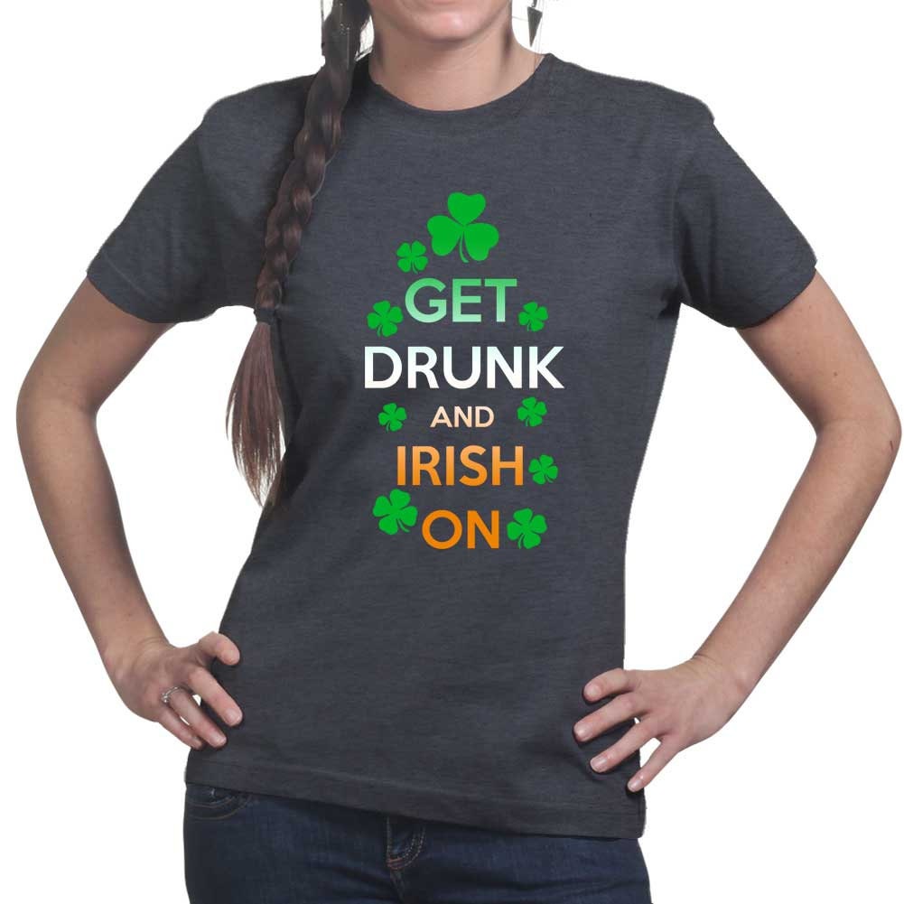 Womans Keep Calm Drunk Irish On Leprechaun Patrick's Day Paddy Ireland Funny T shirt Tee Top T-shirt