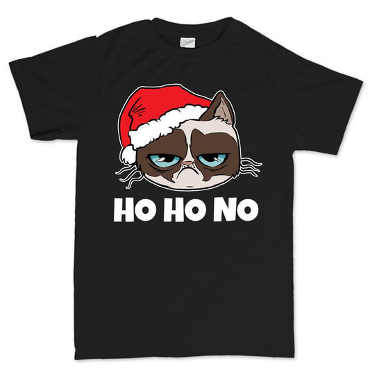 Mens Grumpy Santa Cat Christmas Xmas T shirt