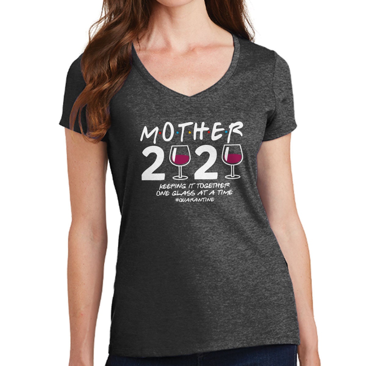 Mother 2020 Wine Ladies V-Neck T shirt Tee Top T-shirt