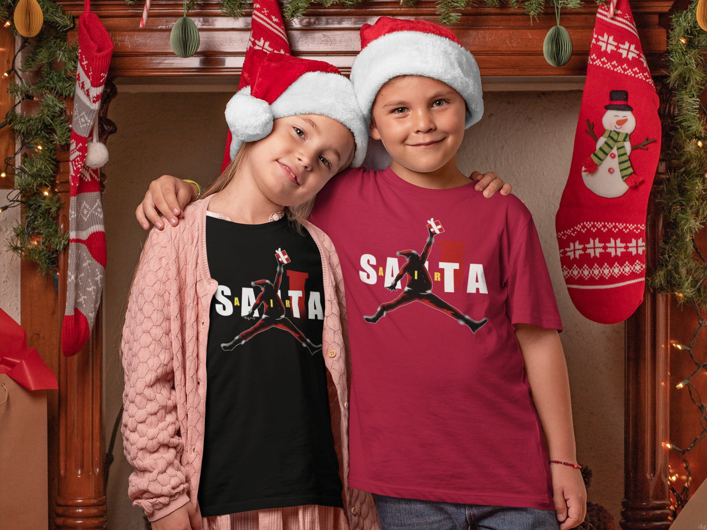 Air Santa Shirt, Black Santa, Basketball Christmas Shirt, Custom Christmas Gift, Matching Christmas Shirts for Families