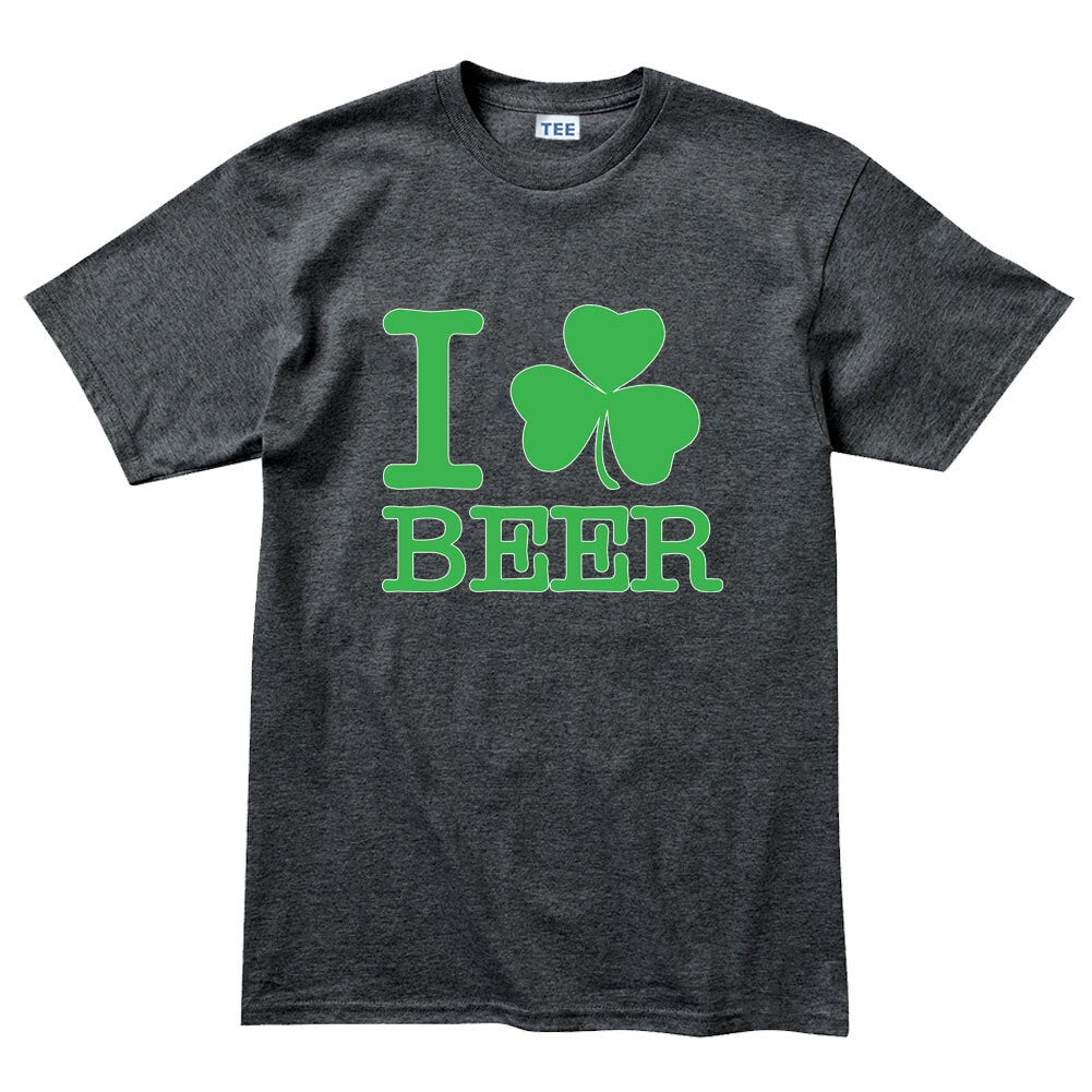 I Love Beer Irish Shirt, Distressed Shamrock Patrick Beer T-Shirt, Lucky St Paddy’s Day Clover Shirts, Paddy Saint Shirt, Lucky Outfit