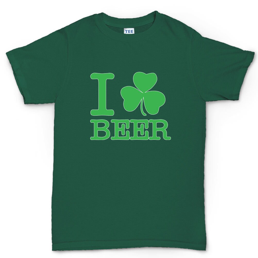 I Love Beer Irish Shirt, Distressed Shamrock Patrick Beer T-Shirt, Lucky St Paddy’s Day Clover Shirts, Paddy Saint Shirt, Lucky Outfit